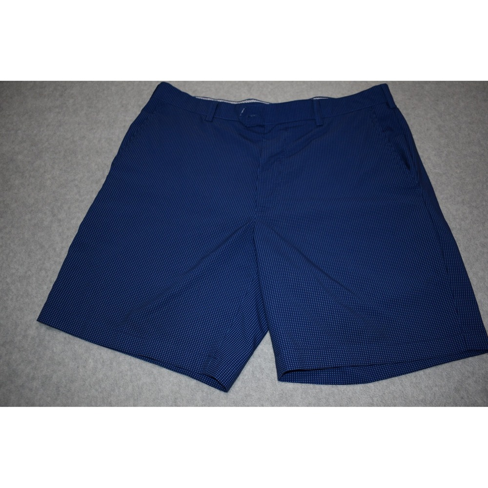 Donald Ross Golf Shorts Mens 36 Blue Micro Dot Pattern Performance Polyester